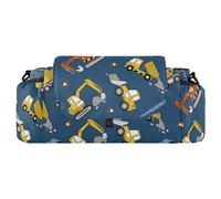GuoChe Stroller Organizer With Cup Holders Colorful Construction Trucks Blue Baby Caddy With Non-Slip Shoulder Strap & Stroller Accesorios Para Bebes
