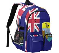GuoChe Student Backpack Wear Resistant One Size with Magnetic Buckle for School Backpack, Flag of Saint Helena, Ascension and Tristan Da, One Size, Basic-multipurpose-backpacks