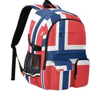 GuoChe Student Backpack Wear Resistant One Size with Magnetic Buckle for School Backpack, Flag of Svalbard and Jan Mayen, One Size, Basic-multipurpose-backpacks
