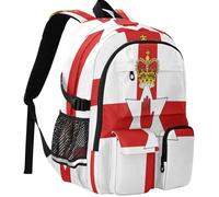 GuoChe Student Backpack Wrinkle Resistant One Size with Reflective Strips for Travel Backpack, Flag of Northern Ireland, One Size, Basic-multipurpose-backpacks