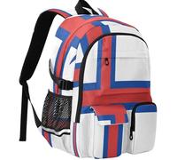 GuoChe Student Backpack Wrinkle Resistant One Size with Reflective Strips for Travel Backpack, Flag of the Faroe Islands, One Size, Basic-multipurpose-backpacks