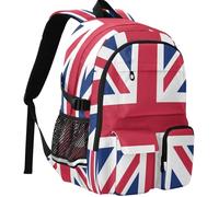 GuoChe Student Backpack Wrinkle Resistant One Size with Reflective Strips for Travel Backpack, National Flag of the United Kingdom, One Size, Basic-multipurpose-backpacks