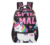 GuoChe Sturdy Standable Backpack durables for Kids Gym Bookbag Cute unicorns Head Pattern, Alpha Male - Funny Sarcastic Rainbow Unicorns -, M