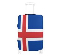 GuoChe Suitcase Cover Fits 18-20/22-24/26-28/29-32 Inch Suitcases Soft Luggage Cover Anti-Lost Design Suitcase Protector for Travel, National Flag of Iceland, XL 29-32 in, Vintage
