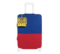 GuoChe Suitcase Cover Fits 18-20/22-24/26-28/29-32 Inch Suitcases Soft Luggage Cover Anti-Lost Design Suitcase Protector for Travel, National Flag of Liechtenstein, L 26-28 in, Vintage