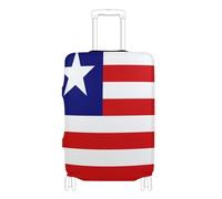 GuoChe Suitcase Cover Fits 18-20/22-24/26-28/29-32 Inch Suitcases Soft Luggage Cover Anti-Lost Design Suitcase Protector for Travel, National Flag of Liberia, L 26-28 in, Vintage