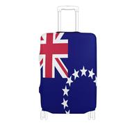 GuoChe Suitcase Cover Fits 18-20/22-24/26-28/29-32 Inch Suitcases Soft Luggage Cover with Elastic Drawstring/Buckle（固定插扣） Suitcase Protector for Travel, Flag of the Cook Islands, XL 29-32 in, Vintage