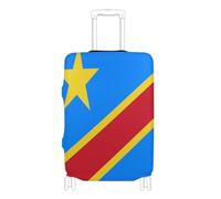 GuoChe Suitcase Cover Fits 18-20/22-24/26-28/29-32 Inch Suitcases Soft Luggage Cover with Elastic Drawstring/Buckle（固定插扣） Suitcase Protector for Travel, National Flag of the Democratic Republic of the
