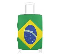 GuoChe Suitcase Cover Fits 18-20/22-24/26-28/29-32 Inch Suitcases Soft Luggage Cover with Elastic Drawstring/Buckle（固定插扣） Suitcase Protector for Travel, National Flag of Brazil, S 18-20 in, Vintage