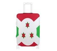 GuoChe Suitcase Cover Fits 18-20/22-24/26-28/29-32 Inch Suitcases Soft Luggage Cover with Elastic Drawstring/Buckle（固定插扣） Suitcase Protector for Travel, National Flag of Burundi, L 26-28 in, Vintage