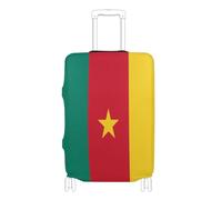 GuoChe Suitcase Cover Fits 18-20/22-24/26-28/29-32 Inch Suitcases Soft Luggage Cover with Elastic Drawstring/Buckle（固定插扣） Suitcase Protector for Travel, National Flag of Cameroon, S 18-20 in, Vintage