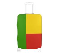GuoChe Suitcase Cover Fits 18-20/22-24/26-28/29-32 Inch Suitcases Soft Luggage Cover with Elastic Drawstring/Buckle（固定插扣） Suitcase Protector for Travel, National Flag of Benin, M 22-24 in, Vintage