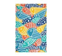 GuoChe Tea Towel Kitchen Colorful Hawaiian Fish Coastal Blue Flour Sack Kitchen Towels Dish Towels Absorbent Decorative Kitchen Hand Towels Farm Bathroom Essentials 28x18in 4PCS