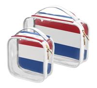 GuoChe Toiletry Bag Travel Makeup Organizer Cosmetic Bags Clear Pouch Waterproof with Handle for Men Women Flag Of The Caribbean Netherlands