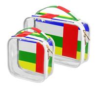 GuoChe Toiletry Bag Travel Makeup Organizer Cosmetic Bags Clear Pouch Waterproof with Handle for Men Women National Flag Of The Central African Republic