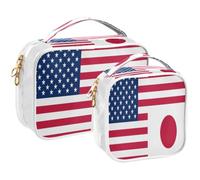 GuoChe Toiletry Bag Travel Makeup Organizer Cosmetic Bags Clear Pouch Waterproof with Handle for Men Women Flag Of The United States Japan