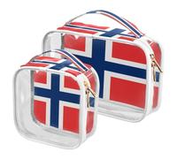 GuoChe Toiletry Bag Travel Makeup Organizer Cosmetic Bags Clear Pouch Waterproof with Handle for Men Women Flag Of Svalbard and Jan Mayen