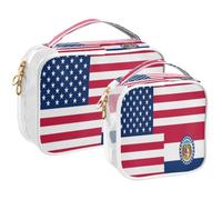 GuoChe Toiletry Bag Travel Makeup Organizer Cosmetic Bags Clear Pouch Waterproof with Handle for Men Women Flag Of The United States Missouri