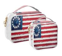 GuoChe Toiletry Bag Travel Makeup Organizer Cosmetic Bags Clear Pouch Waterproof with Handle for Men Women Betsy Ross Flag