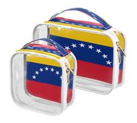 GuoChe Toiletry Bag Travel Makeup Organizer Cosmetic Bags Clear Pouch Waterproof with Handle for Men Women Venezuela Flag