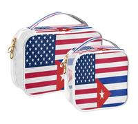 GuoChe Toiletry Bag Travel Makeup Organizer Cosmetic Bags Clear Pouch Waterproof with Handle for Men Women Flag Of The United States Cuba