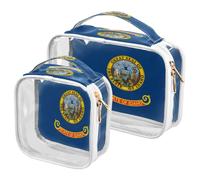 GuoChe Toiletry Bag Travel Makeup Organizer Cosmetic Bags Clear Pouch Waterproof with Handle for Men Women Idaho State Flag