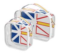 GuoChe Toiletry Bag Travel Makeup Organizer Cosmetic Bags Clear Pouch Waterproof with Handle for Men Women Newfoundland and Labrador Flag