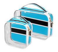 GuoChe Toiletry Bag Travel Makeup Organizer Cosmetic Bags Clear Pouch Waterproof with Handle for Men Women National Flag Of Botswana