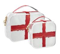 GuoChe Toiletry Bag Travel Makeup Organizer Cosmetic Bags Clear Pouch Waterproof with Handle for Men Women Oil Painting Flag England