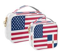 GuoChe Toiletry Bag Travel Makeup Organizer Cosmetic Bags Clear Pouch Waterproof with Handle for Men Women Flag Of The United States Dominican Republic