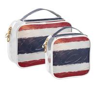 GuoChe Toiletry Bag Travel Makeup Organizer Cosmetic Bags Clear Pouch Waterproof with Handle for Men Women Oil Painting Flag Thailand