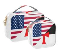 GuoChe Toiletry Bag Travel Makeup Organizer Cosmetic Bags Clear Pouch Waterproof with Handle for Men Women Flag Of The United States and Knights Templar Battle