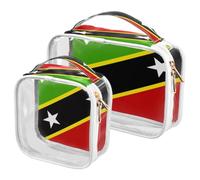 GuoChe Toiletry Bag Travel Makeup Organizer Cosmetic Bags Clear Pouch Waterproof with Handle for Men Women National Flag Of Saint Kitts and Nevis