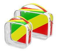 GuoChe Toiletry Bag Travel Makeup Organizer Cosmetic Bags Clear Pouch Waterproof with Handle for Men Women National Flag Of The Republic Of The Congo