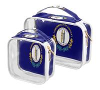 GuoChe Toiletry Bag Travel Makeup Organizer Cosmetic Bags Clear Pouch Waterproof with Handle for Men Women Kentucky State Flag