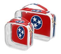 GuoChe Toiletry Bag Travel Makeup Organizer Cosmetic Bags Clear Pouch Waterproof with Handle for Men Women Tennessee State Flag