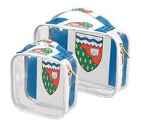 GuoChe Toiletry Bag Travel Makeup Organizer Cosmetic Bags Clear Pouch Waterproof with Handle for Men Women Northwest Territories Flag