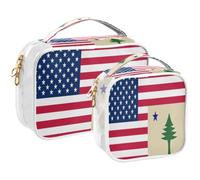 GuoChe Toiletry Bag Travel Makeup Organizer Cosmetic Bags Clear Pouch Waterproof with Handle for Men Women Flag Of The United States and Maine