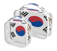 GuoChe Toiletry Bag Travel Makeup Organizer Cosmetic Bags Clear Pouch Waterproof with Handle for Men Women National Flag Of The Democratic People's Republic Of Korea