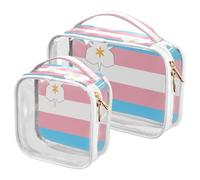 GuoChe Toiletry Bag Travel Makeup Organizer Cosmetic Bags Clear Pouch Waterproof with Handle for Men Women City Flag Salt Lake City Utah Trans Pride
