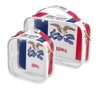 GuoChe Toiletry Bag Travel Makeup Organizer Cosmetic Bags Clear Pouch Waterproof with Handle for Men Women Iowa State Flag