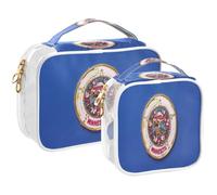 GuoChe Toiletry Bag Travel Makeup Organizer Cosmetic Bags Clear Pouch Waterproof with Handle for Men Women Minnesota State Flag Blue