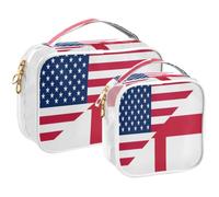 GuoChe Toiletry Bag Travel Makeup Organizer Cosmetic Bags Clear Pouch Waterproof with Handle for Men Women Flag Of The United States England