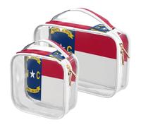 GuoChe Toiletry Bag Travel Makeup Organizer Cosmetic Bags Clear Pouch Waterproof with Handle for Men Women North Carolina State Flag