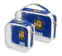 GuoChe Toiletry Bag Travel Makeup Organizer Cosmetic Bags Clear Pouch Waterproof with Handle for Men Women Wisconsin State Flag