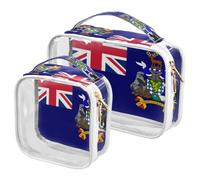 GuoChe Toiletry Bag Travel Makeup Organizer Cosmetic Bags Clear Pouch Waterproof with Handle for Men Women Flag Of South Georgia and The South Sandwich Islands