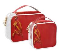 GuoChe Toiletry Bag Travel Makeup Organizer Cosmetic Bags Clear Pouch Waterproof with Handle for Men Women Oil Painting Flag The Soviet Union