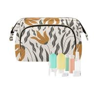 GuoChe Toiletry Bags Happy Thanksgiving Autumn Flowers Zipper Travel Cosmetic Bag Jewelry for Make Up, Happy Thanksgiving autumn79, 10.2" x 5.9" x 6.7", Art Deco