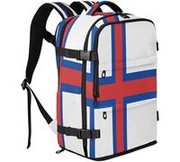 GuoChe Travel Backpack durables Fabric Fits 16 Inch Laptop with Multi Compartments for Business Trip, Flag of the Faroe Islands, One Size, Basic-multipurpose-backpacks