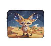 GuoChe Travel Laptop Bag Handbag 13-14 Inch Cute, Fennec Fox Desert Night Collage, Computer Bags with Zipper for Business Work